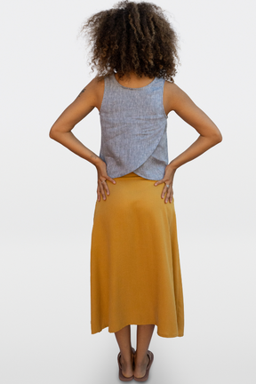 Buttoned up lyocell midi skirt