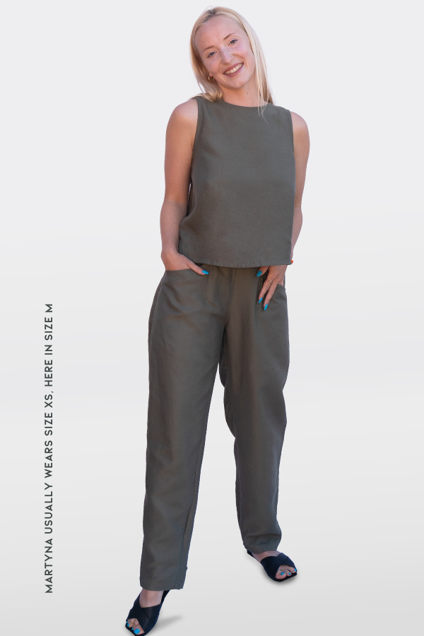 High waist breathable trousers - lyocell & linen